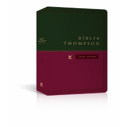 Bíblia Thompson AEC Letra Grande -  Luxo Verde e Vinho